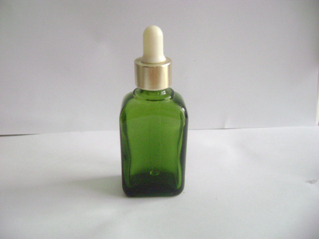 35ml绿色扁方形滴管瓶玻璃滴管瓶